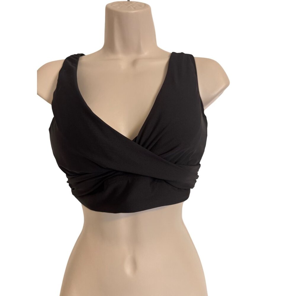 Women's Black Wrap-Front Bikini Top